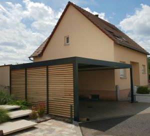 Carport thermotop avec bardage mélèze